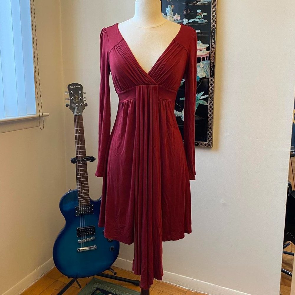 Red Sash & Floral Lace Reversible Dress. S-Twelve. Size S/P.